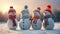 Joyful Snowman in Stylish Scarf & Hat, Winter Charm Stock Photo