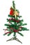 Joyful studio shot of a Christmas tree with colorful ornaments,