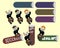 Joyful Successful Salesperson Workers Stickers Set