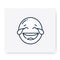 Joyful tears face line icon. Editable illustration