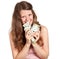 Joyful teenage girl with dollars in her hands