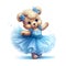 Joyful tutu-wearing teddy illustration