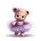 Joyful tutu-wearing teddy illustration