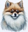 Joyful Whispers: A Radiant Watercolor Portrait of a Light Brown Pomeranian