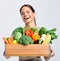 Joyful woman with fresh produce