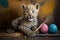 Joyful Young Leopard Cub Celebrating Easter with Fun Colorful Artwork