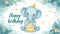 Joyous celebration: a heartfelt and adorable happy birthday greeting card specially designed for a beloved baby, filled