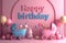 Joyous celebration: a heartfelt and adorable happy birthday greeting card specially designed for a beloved baby, filled