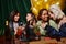 joyous multiracial women celebrating birthday with