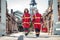 Joyous paramedical personnel walking along the street