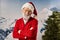 joyous Santa in christmassy hat with