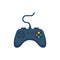 Joystick flat icon. Playing online. Gamepad cartoon icon. Game controller.