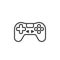 Joystick game controller line icon