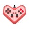 Joystick in heart share. Concepts: Love video games. Gamer symbol gamepad couple. I love to play video game