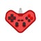 Joystick in heart share. Concepts: Love video games. Gamer symbol gamepad couple. I love to play video game