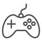 Joystick line icon, electronics concept, gamepad controller sign on white background, Gaming joystick icon in outline