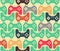 Joystick seamless pattern. Retro gamepad texture. Vintage video