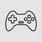 Joystick sign icon in transparent style. Gamepad vector illustration on isolated background. Gaming console controller business