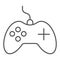 Joystick thin line icon, electronics concept, gamepad controller sign on white background, Gaming joystick icon in