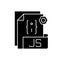 JS file black glyph icon