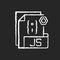 JS file chalk white icon on black background