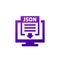 JSON file download icon with a computer