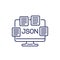 JSON files, documents line icon