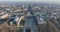 Jubelpark, Park of the Fiftieth Anniversary in Brussels, Belgium. Europe. Urban monumental park, aerial drone overhead