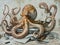 A jubilant octopus arms in a whirl of activity navigating the hustle of office life with unparalleled multitasking skill
