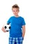 Jubilation boy with soccer ball