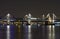 The Jubilee Bridge in London at night