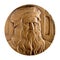 Jubilee medal large desktop medallion famous Italian artist, writer and scientist Leonardo da Vinci close-up illustrative