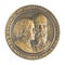 Jubilee medal large desktop medallion famous Russian Lenin\\\'s family Ilya Ulyanov and Maria Ulyanova close-up illustrative