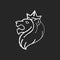 Judah Lion chalk white icon on black background