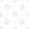Judaic symbol star of David seamless pattern. Israeli religion Judaism. Hand drawn background for wrapping, scrapbooking