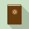 Judaism book icon, flat style