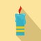 Judaism candle icon, flat style