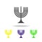 Judaism Menorah sign multicolored icon. Detailed Judaism Menorah icon can be used for web, logo, mobile app, UI, UX