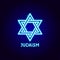 Judaism Neon Label