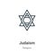 Judaism outline vector icon. Thin line black judaism icon, flat vector simple element illustration from editable religion concept