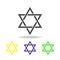 Judaism Star of David sign multicolored icon. Detailed Judaism Star of David icon can be used for web, logo, mobile app, UI, UX