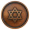 Judaism symbol star of david on the copper metal coin