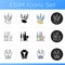 Judaism symbols icons set