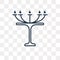 Judaism vector icon isolated on transparent background, linear J