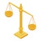 Judge balance icon, isometric style