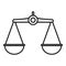 Judge balance icon, outline style