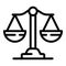 Judge balance icon, outline style