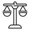 Judge balance icon outline vector. Justice weight