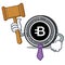 Judge Bytecoin coin mascot cartoon