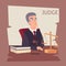 Judge cartoon illustration